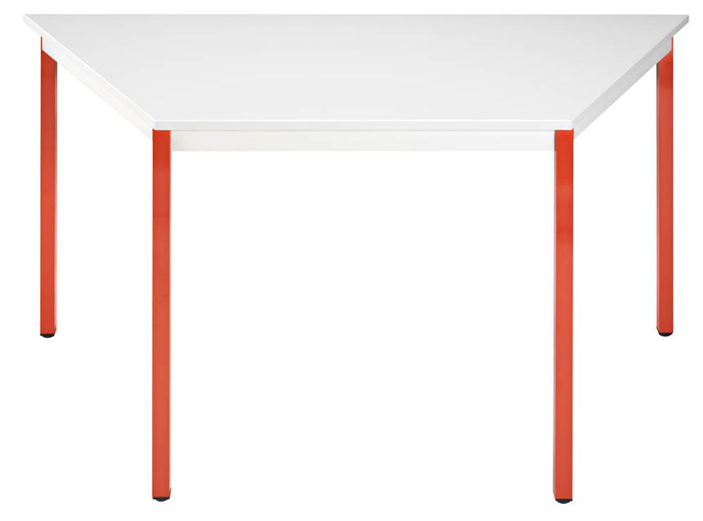 SODEMATUB Mehrzwecktisch lichtgrau, rot Trapezform, Vierkantrohr rot, 60,0/120,0 x 60,0 x 74,0 cm