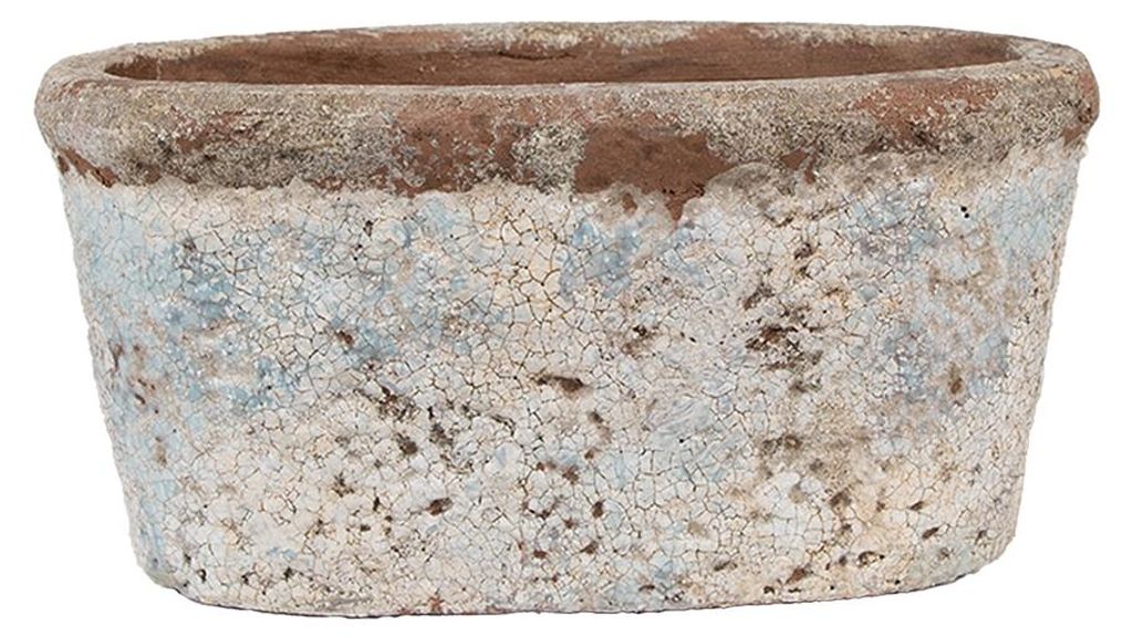 Macetas Clayre & Eef, 19x11x10 cm, color beige, azul y Imagen del producto 