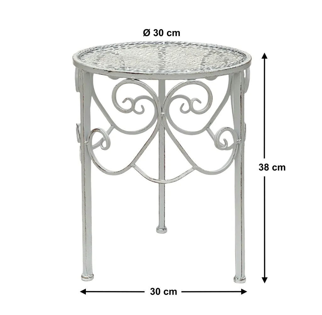 Sgabello Fiori Dehner Diana Mosaico - 41x54cm Metallico Marrone Grigio Bianco