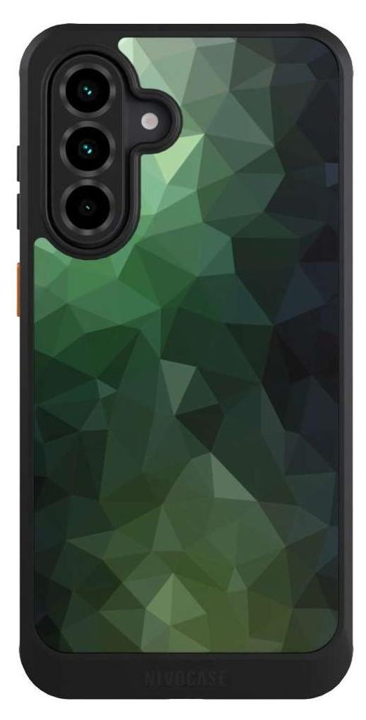 NIVOCASE Hülle für Samsung Galaxy A36 5G Handyhülle NIVOcore Case Schwarz Geometric Mosaik Tarnmuster