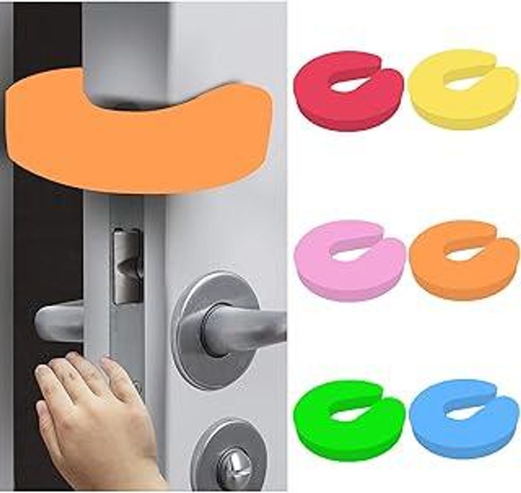6 Stück Klemmschutz für Türen Kinder – Tür- und Fensterschutz aus weichem Schaumstoff, buntes Set zum Schutz von Kinderhänden vor Einklemmen...