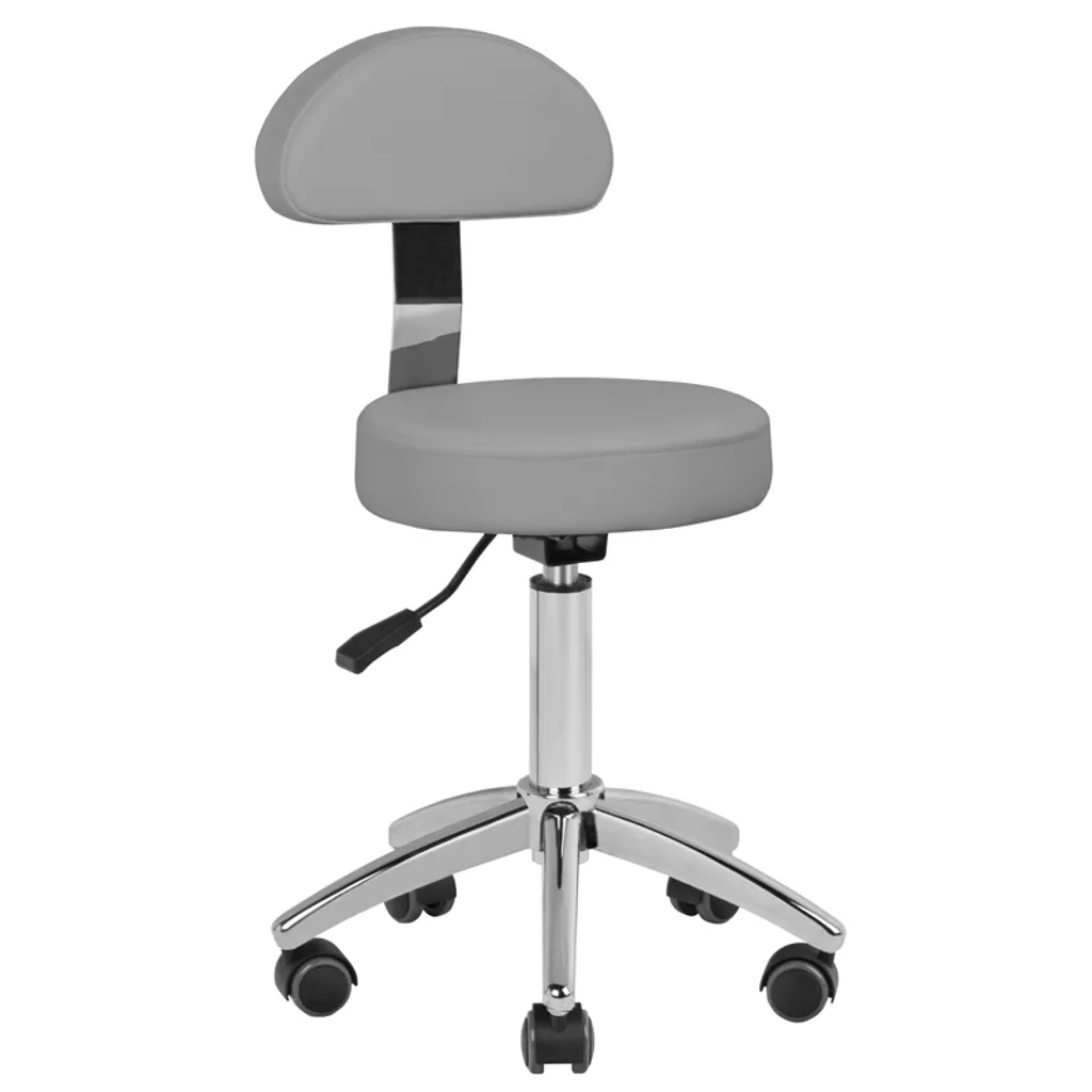 Sgabello Estetica AM-304 Grigio | Design Ergonomico e Ruote Pro