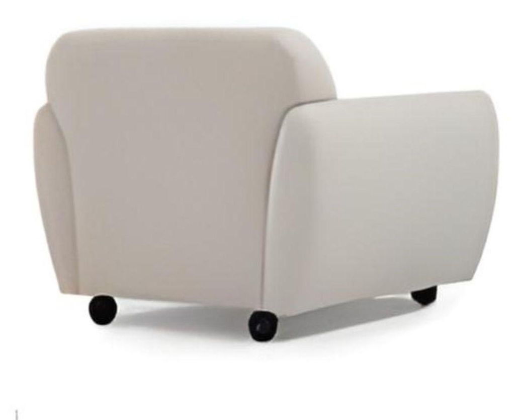 Wohnzimmer-Set 2tlg 3-Sitzer mit Sessel Weiß Einfarbig Modern Design