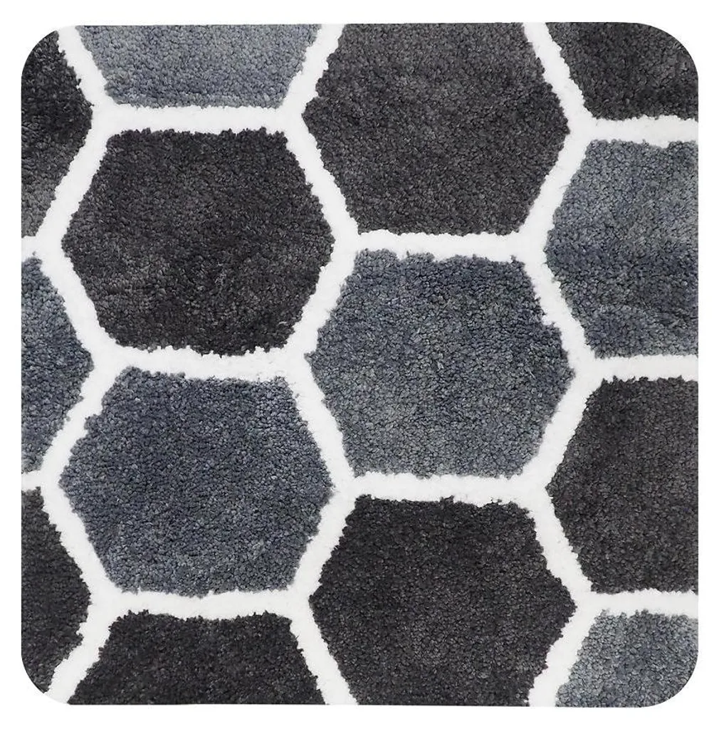 Tapis de bidet carré gris 60x60 cm Dutch House doux et absorbant