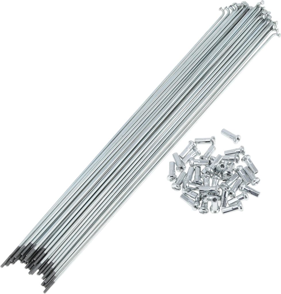 36 Set 13G Fahrradspeichen 277mm Fahrradrad Speichen Verzinkter Kohlenstoffstahl Silberton