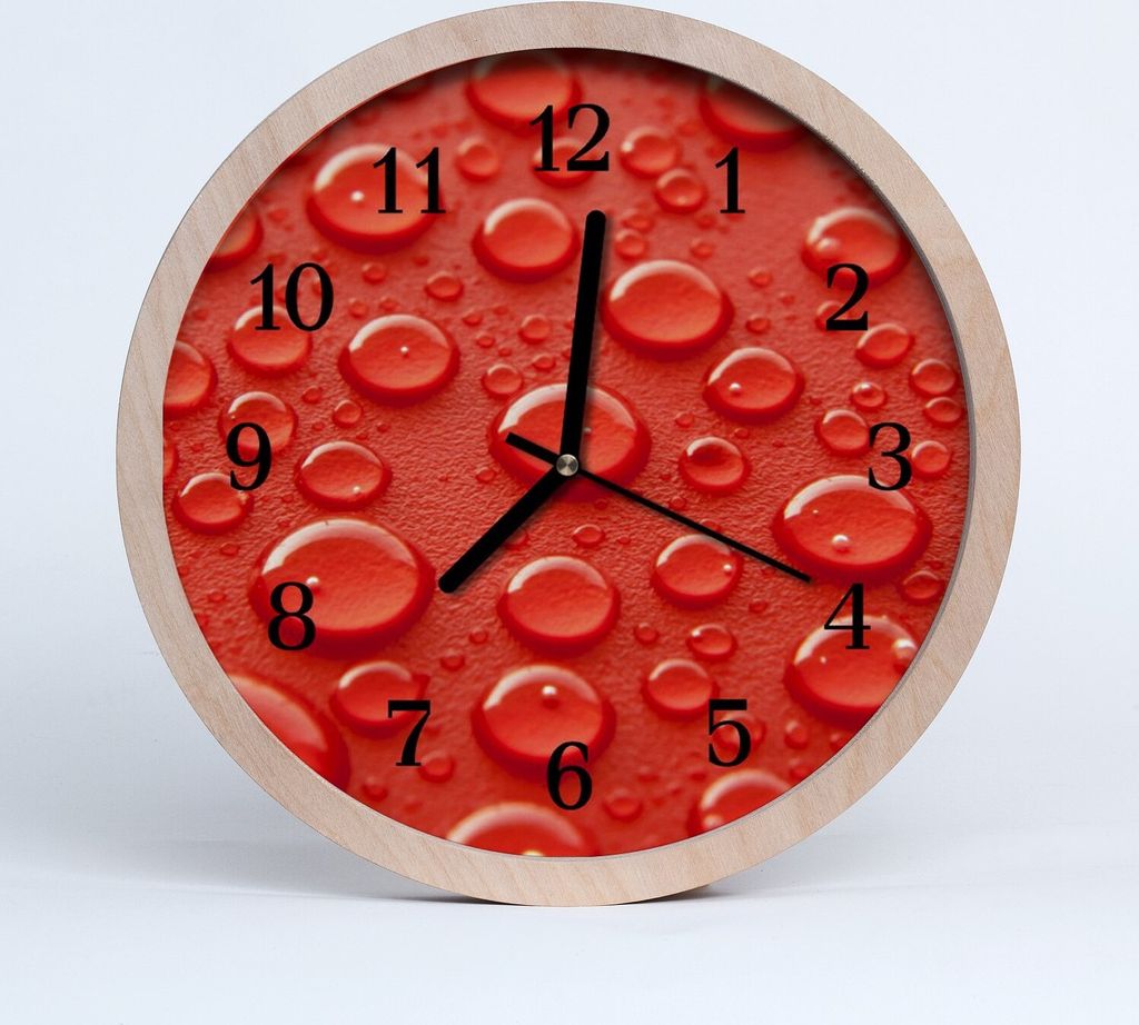 Holzuhr 30fi cm wanduhr - Wassertropfen Natur