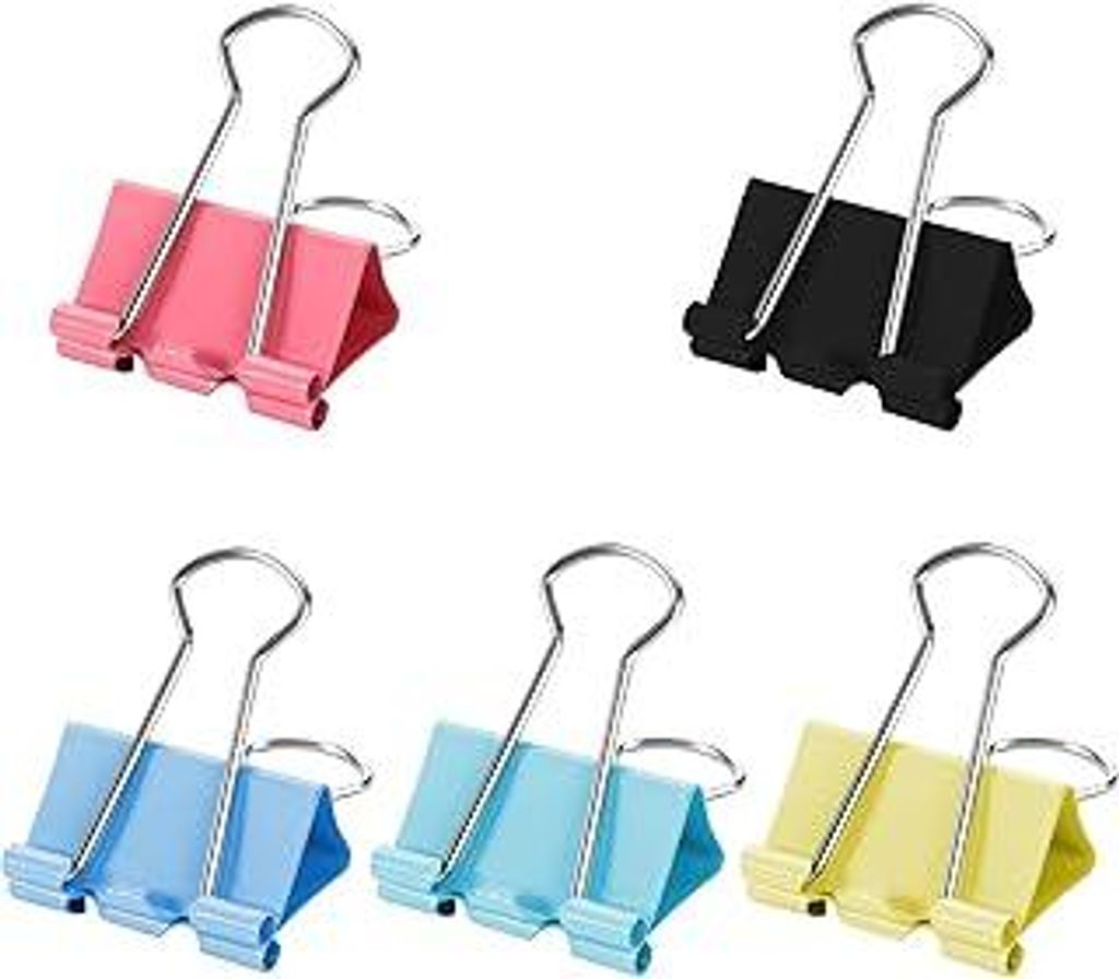 Foldback Klammern 41mm Papierklammern Binder Clips 12 Pcs Große Schwalbenschwanz Clip Datei Geld Papier Stationäre Klemmen für Büro Schule Home...