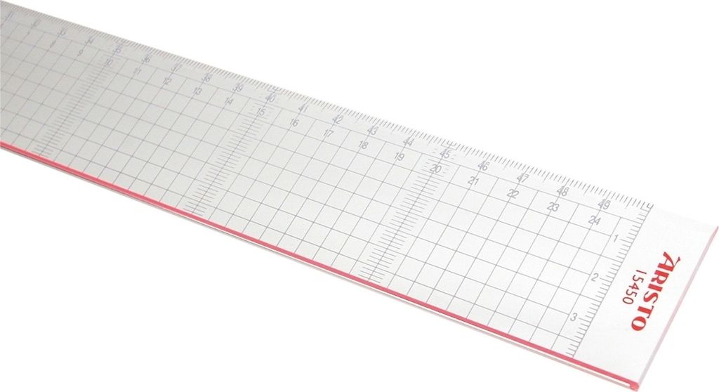 Schneidelineal 50cm Acryl transparent Packung mit 10 Stück
