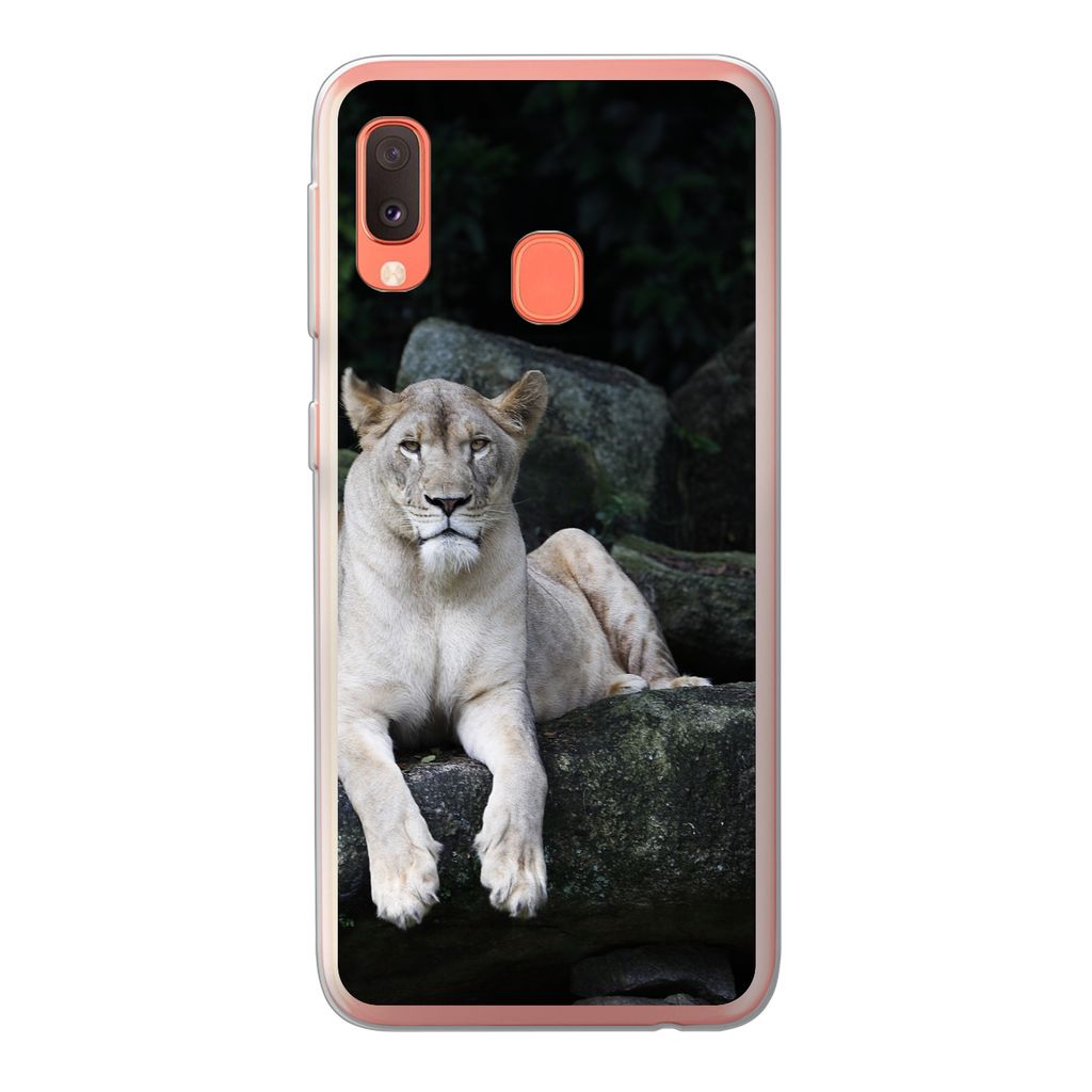 MuchoWow Handyhülle Schutzhülle Hülle für Samsung Galaxy A20e Löwe - Wilde Tiere - Porträt Silikon Softcase Handy Hülle - Abdeckung