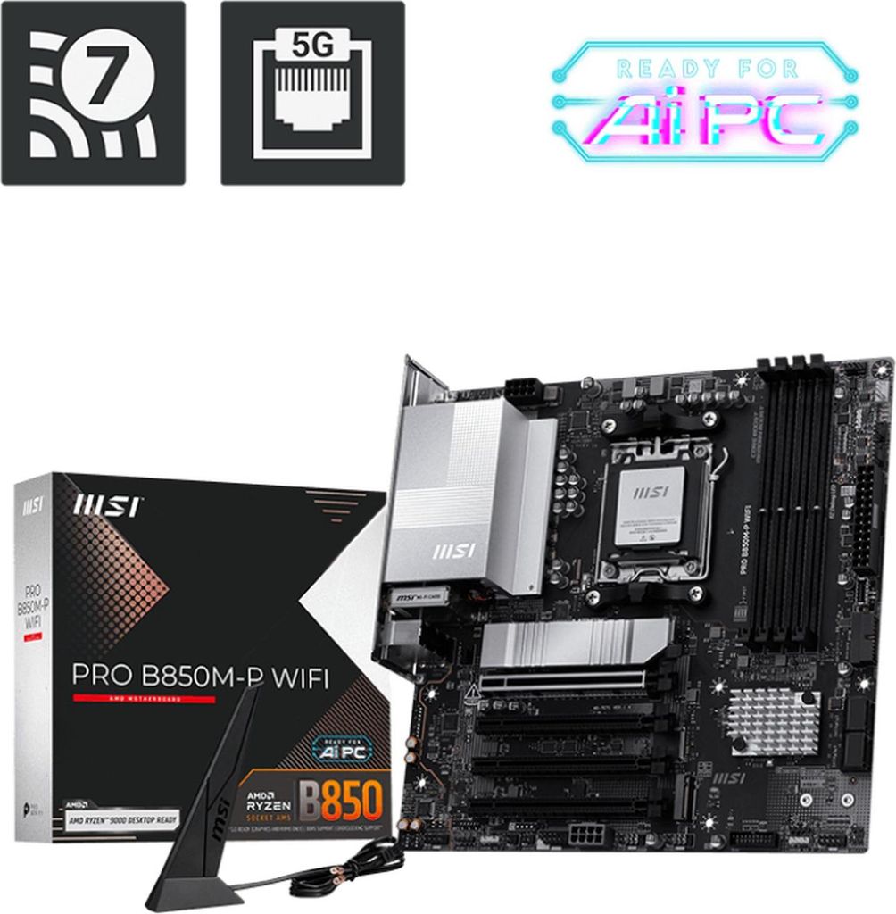 MSI PRO B850M-P WIFI Motherboard AMD B850 Sockel AM5 micro ATX