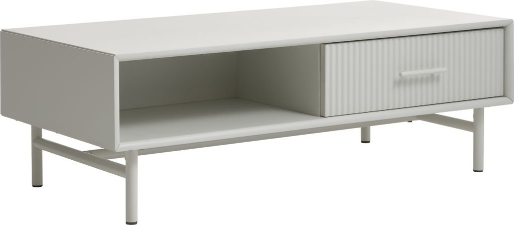 Couchtisch >PALMA< in Greige, MDF + Stahl in greige - 60x40x120cm (BxHxT)