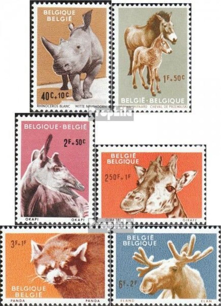 Briefmarken Belgien 1961 Mi 1242-1247 (kompl.Ausg.) postfrisch Tiere