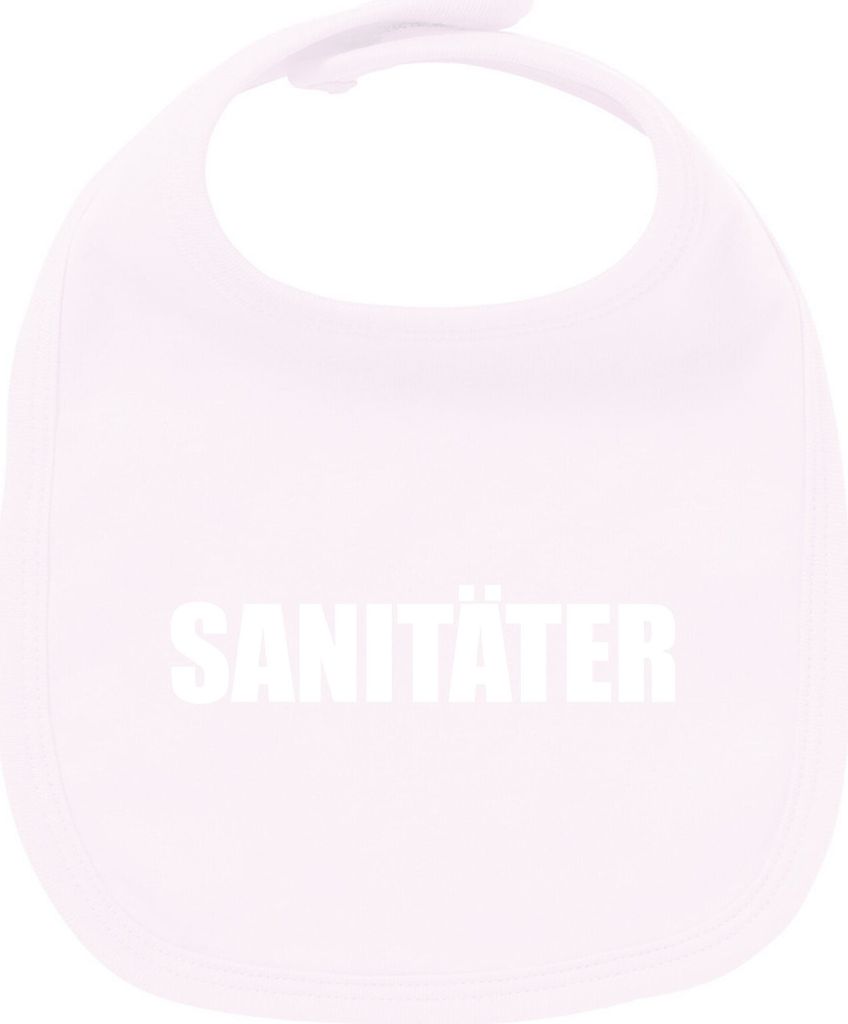 Huuraa Unisex Babylatz Sanitäter Schriftzug Geschenk Babypink Baumwolle Sanitäter Mitbringsel