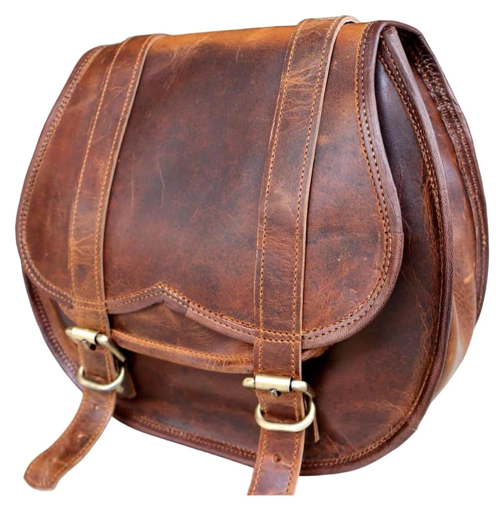 Blaue Leder-Fahrradtasche im Vintage-Stil, Satteltasche für Motorräder, Reisetasche aus Leder, Gepäckträgertasche, Lenkertasche