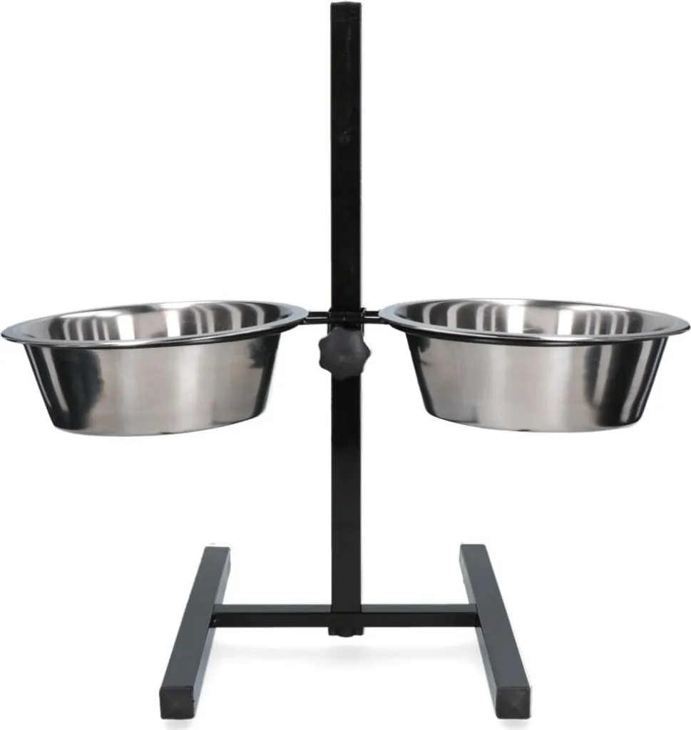 Ciotola Inox Ø 28 cm 4 l + Supporto a T per Recinti e Canili