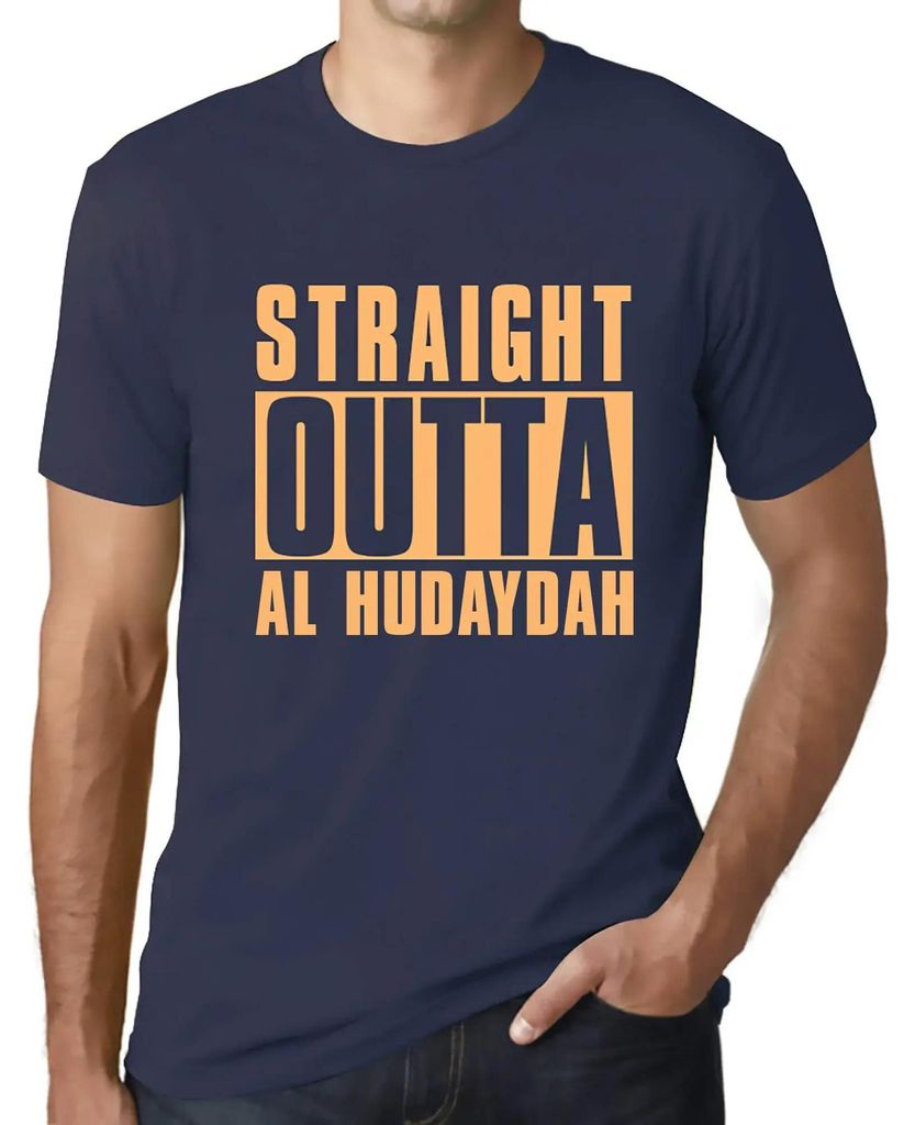 Herren Grafik T-Shirt Direkt aus Al Hudaydah – Straight Outta Al Hudaydah – Öko-Verantwortlich Vintage Jahrgang Kurzarm Lustige Druck Geburtstag