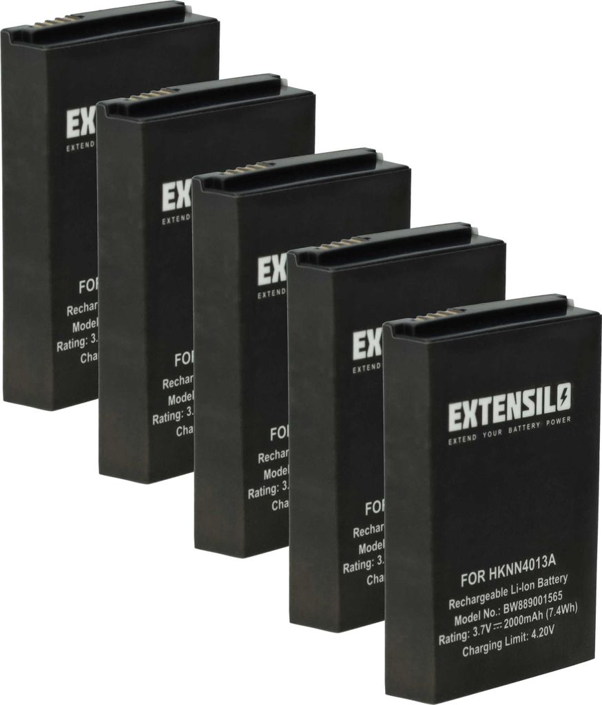 EXTENSILO 5x Akku Ersatz für Motorola PMNN4468A, PMNN4468B, PMNN4578A, PMNN4468B, PMNN4578A für Funkgerät, Walkie Talkie (2000 mAh, 3,7 V, Li-Po...