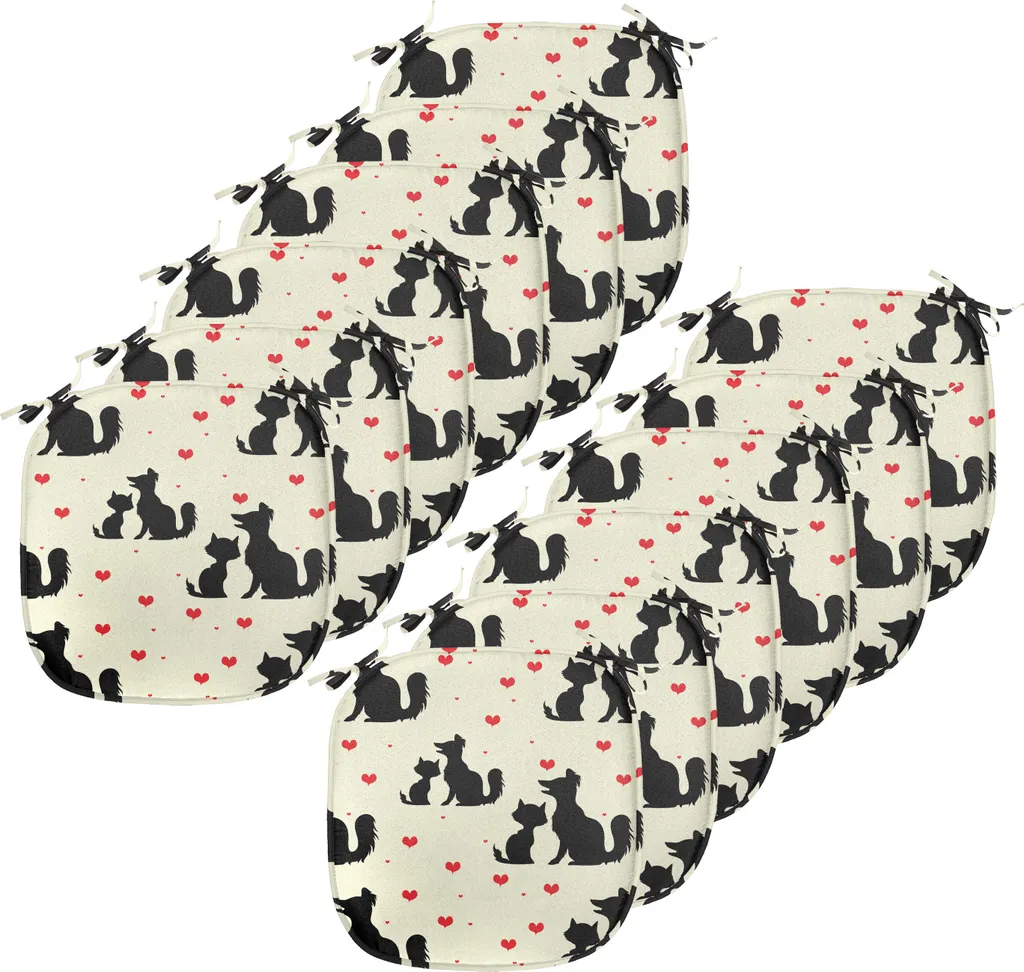 Cuscini Cucina Impermeabili 40x40 ABAKUHAUS - 12 Pezzi Rosso Nero