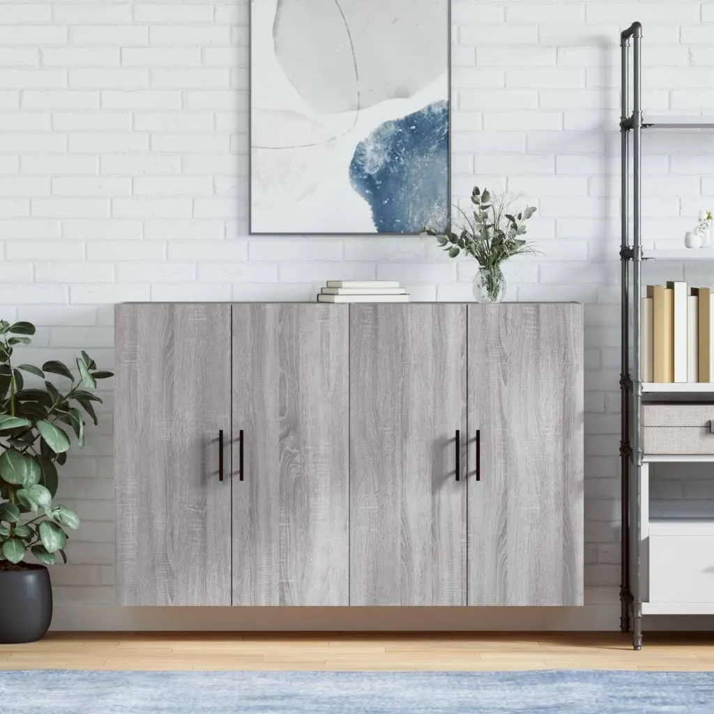 vidaXL Armadi a muro 2 pz. Grigio Sonoma 69,5x34x90 cm