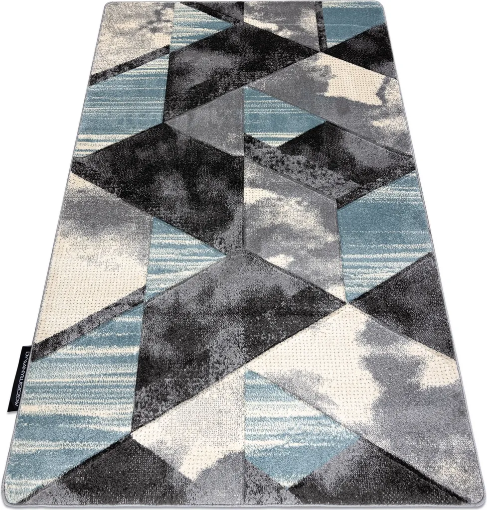 Tapis ALTER Wet Géométrique Bleu - Design Triangle et Trapèze 120x170 cm