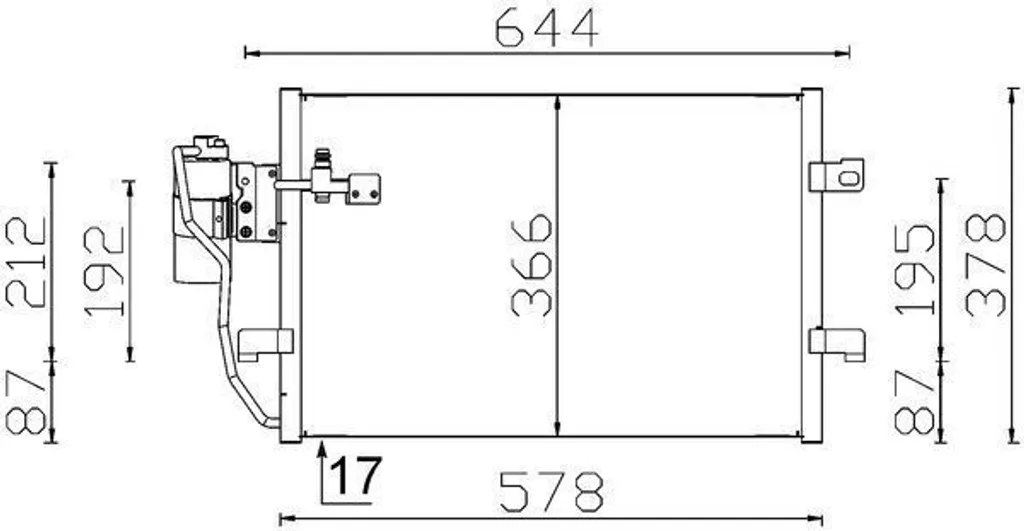 Condenseur de climatisation Mahle pour Mercedes Classe A et Vaneo W168