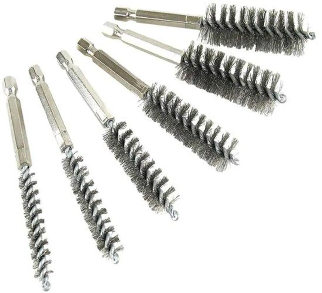 Kit anti-rouille brosse en acier inoxydable pour perceuse, 6 embouts