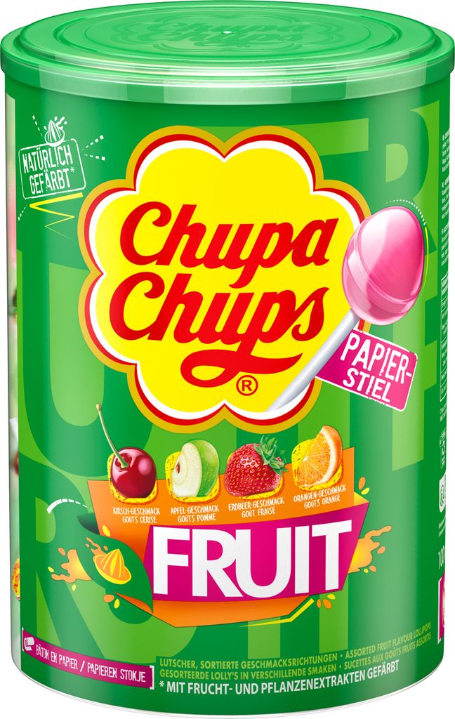 Chupa Chups Frucht Lutscher Lolly 100 Stück Produktbild 