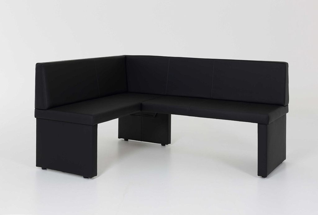 Eckbank Bank Küchenbank -Debi R- Kunstleder Schwarz 168 x 128 cm