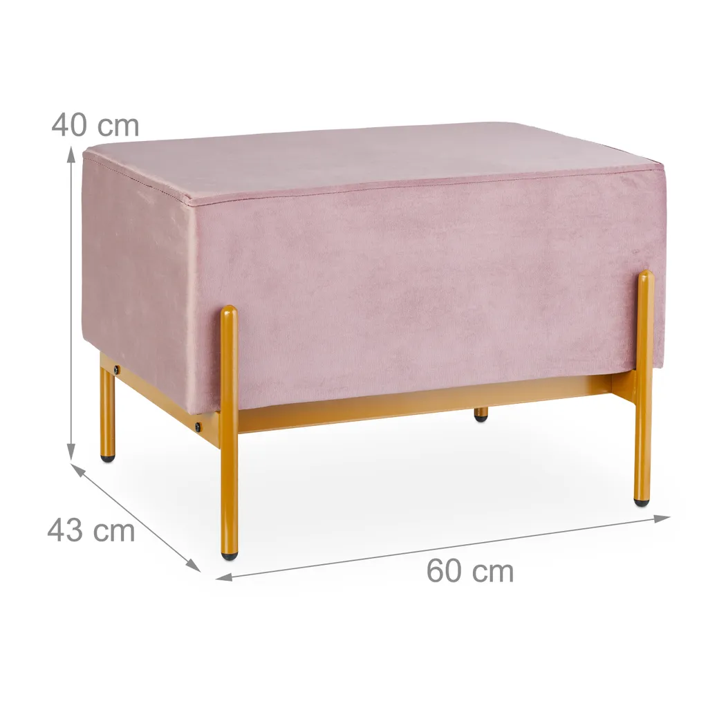 Banc en velours pour entrée Relaxdays - Meuble idéal pour se chausser - 6