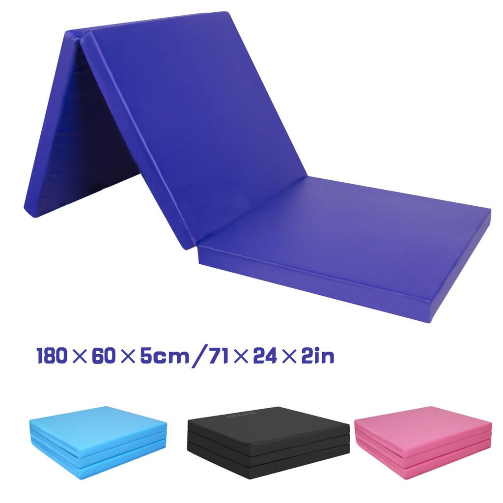 Turnmatte Weichbodenmatte 180x60x5cm Kinder Klappbare für Zuhause Fitnessmatte Gymnastikmatte Rutschfeste Sportmatte Spielmatte