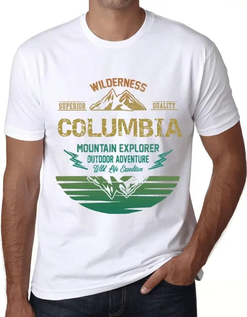 Herren Grafik T-Shirt Outdoor-Abenteuer Wildnis Bergforscher Kolumbien – Outdoor Adventure, Wilderness, Mountain Explorer Columbia