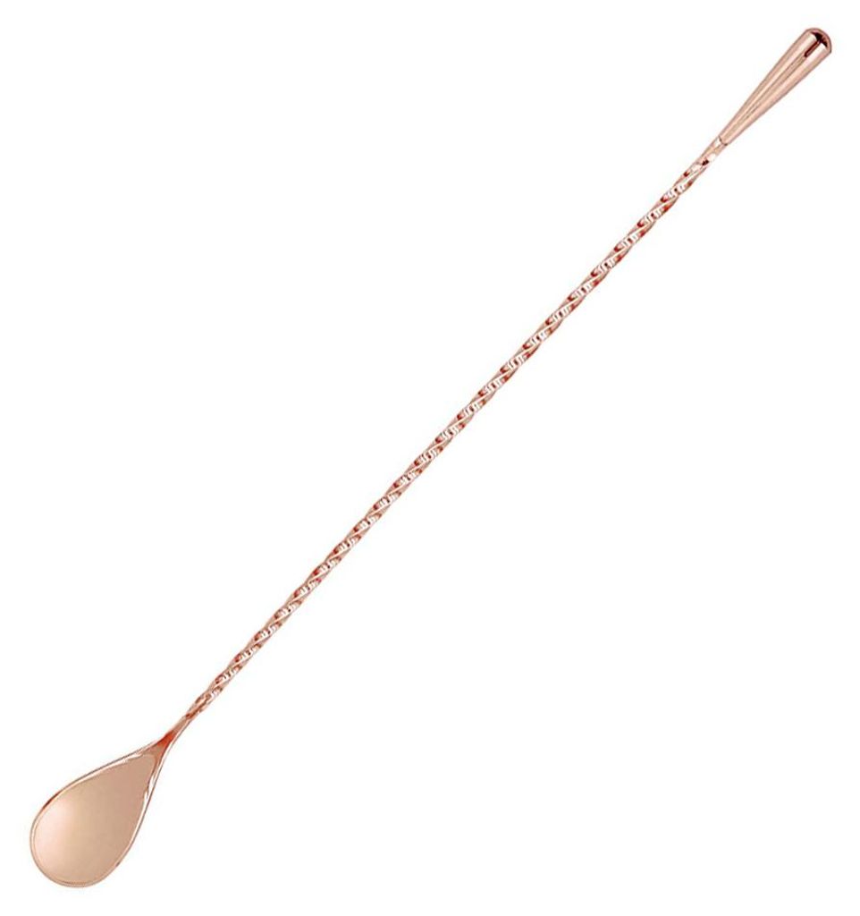 Professionelle Cocktail-, Wein- und Shakerlöffel aus Edelstahl mit spiralförmigem, langem Griff (30,5 x 2,8 cm)