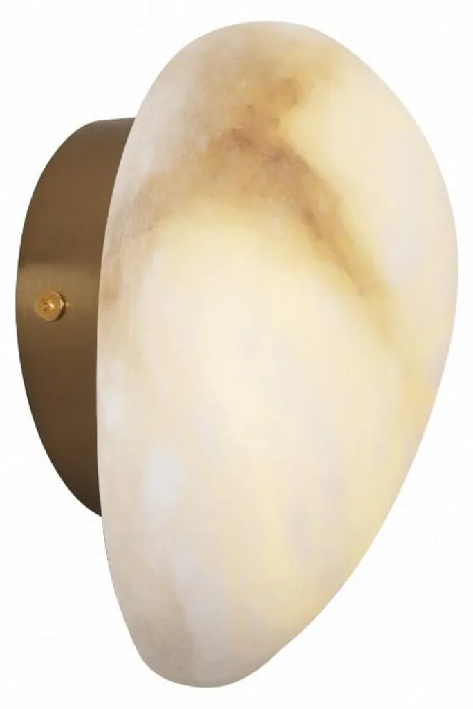 Applique LED 18cm Design : Élégante NUVIA en Albâtre pour Murs Chic