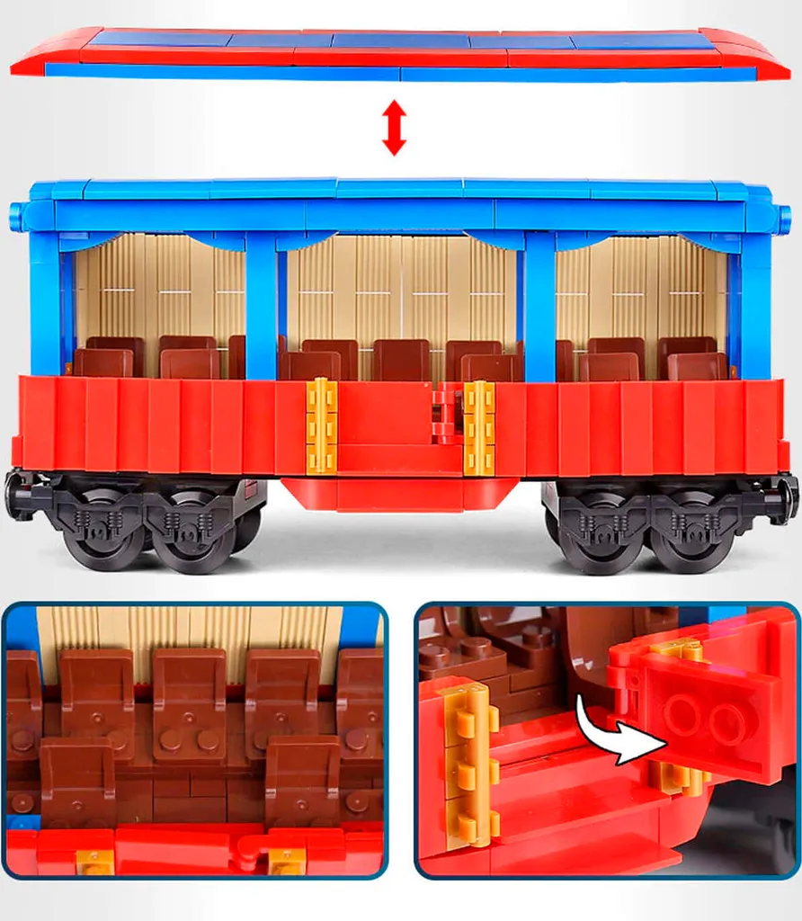 Train électrique de Noël télécommandé en briques - Modèle RC 450 pièces - 9