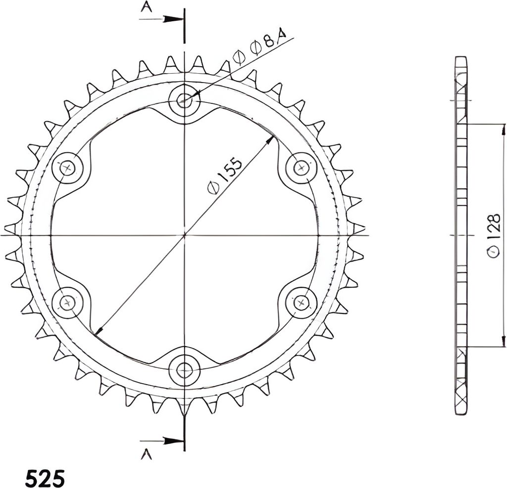Kettenrad SUPERSPROX RAL-613:38-BLU