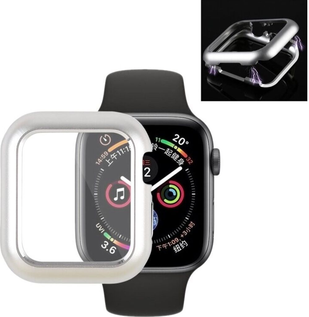 Metallhülle für Apple Watch 4 & 5 44mm Case Cover Magnetisch Bumper Tasche Silber