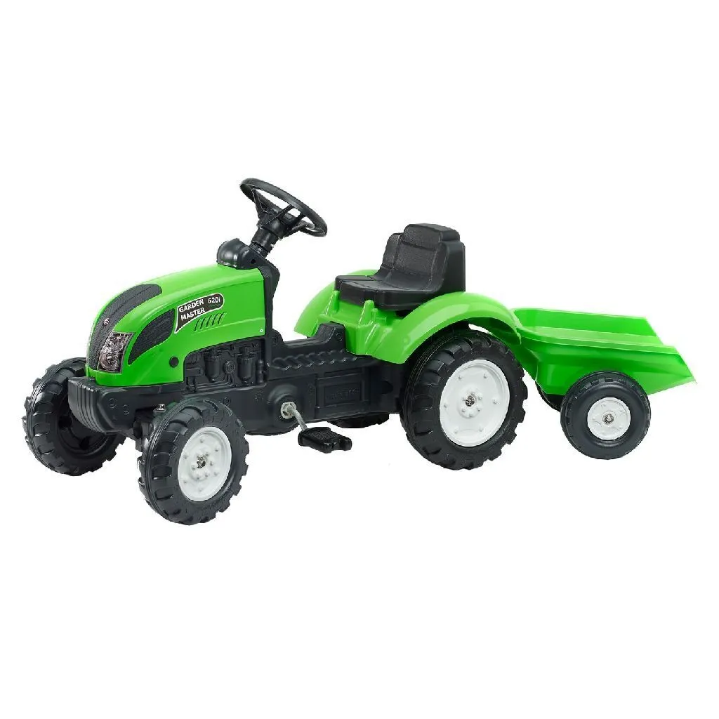 Falk Tracteur à pédales Country Farmer vert avec remorque amovible - 3