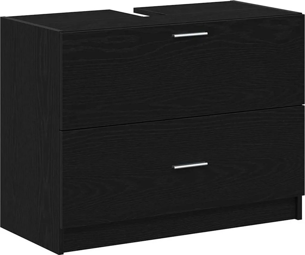 Mobile Bagno Nero Rovere 78cm - Raffinatezza e Design per Spazi Piccoli