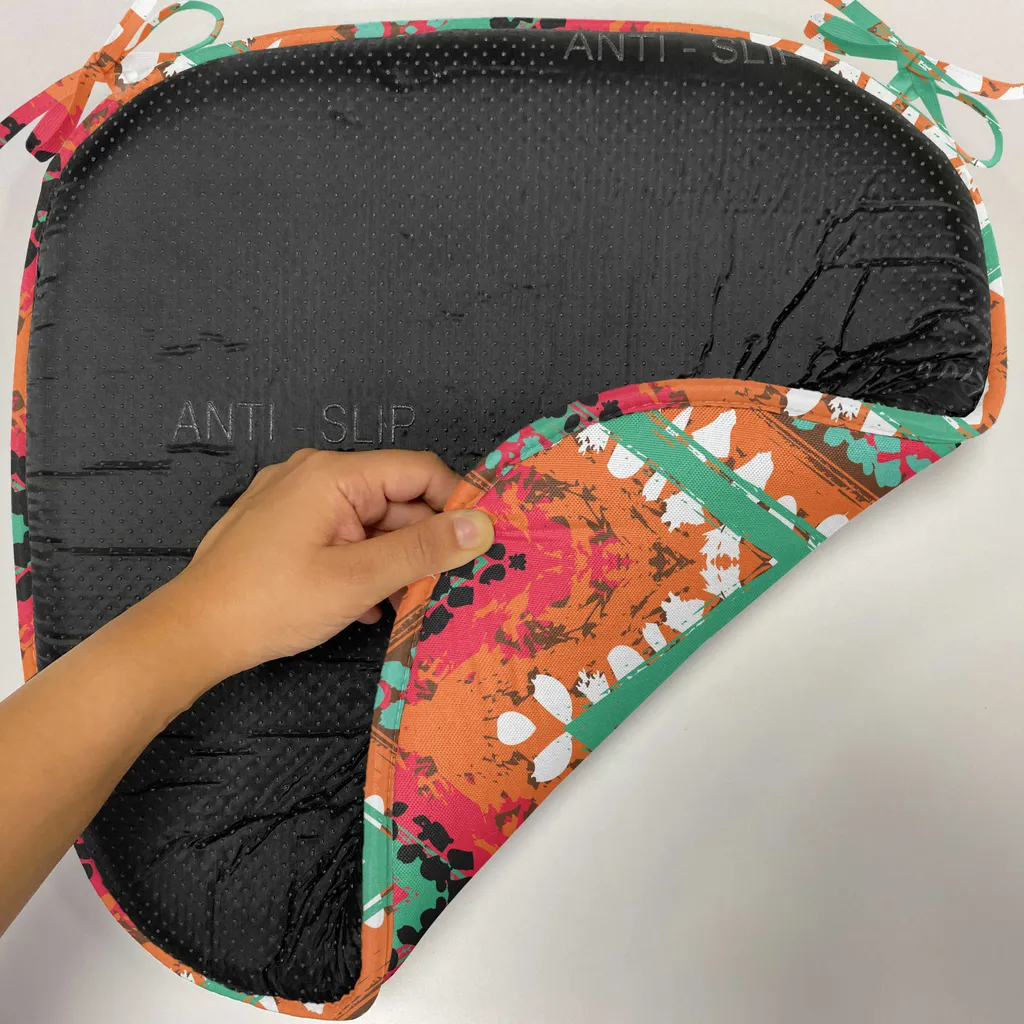Coussin de Siège Imperméable avec Attaches Motif Ethnique Zigzag Vert - 2