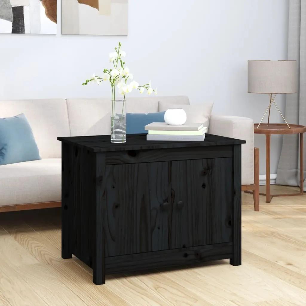 Tavolino Nero 71x49x55 cm in Legno Massello di Pino | Maison Exclusive