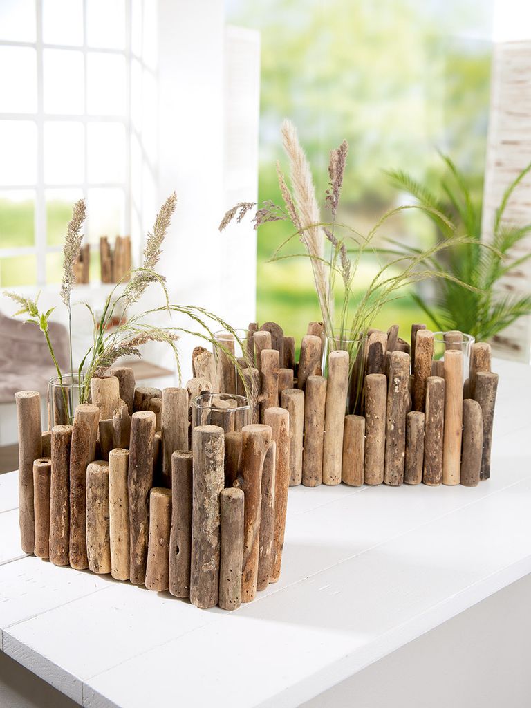 Gilde Vase, "Jakarta", Holz, naturfarben, VE 3, L. 11 cm, Produktbild 