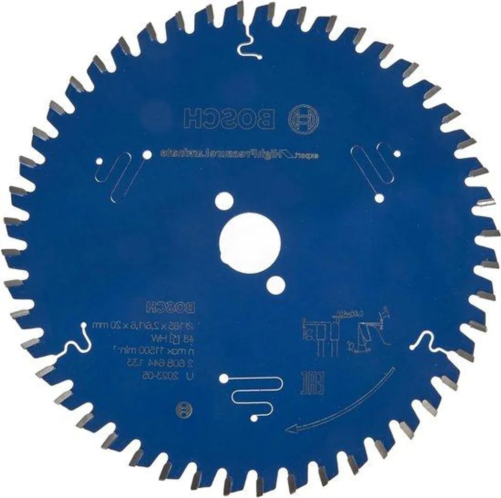 Lame carbure 48 dents pour stratifié - Haute performance 165 mm