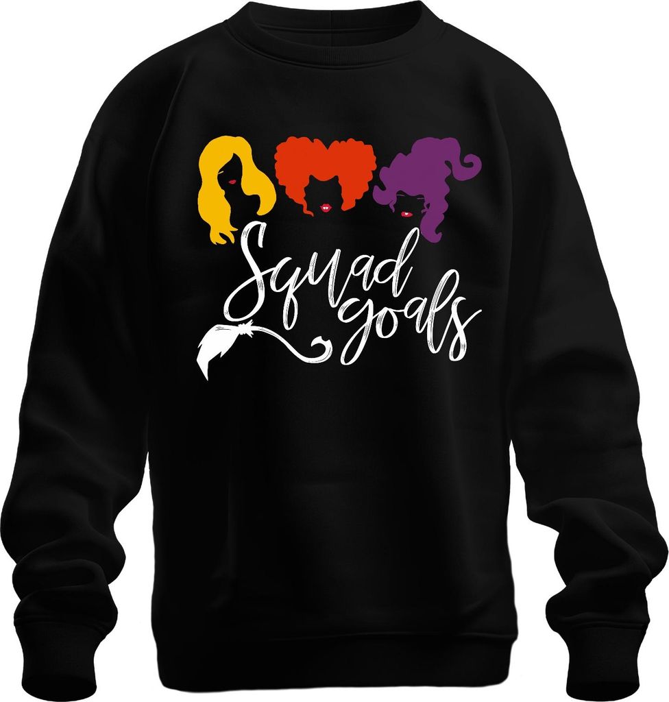 Squad goals Hexen Halloween Geschenk Freundinnen Motto Party Uni Sweatshirt Pullover, Schwarz, XL