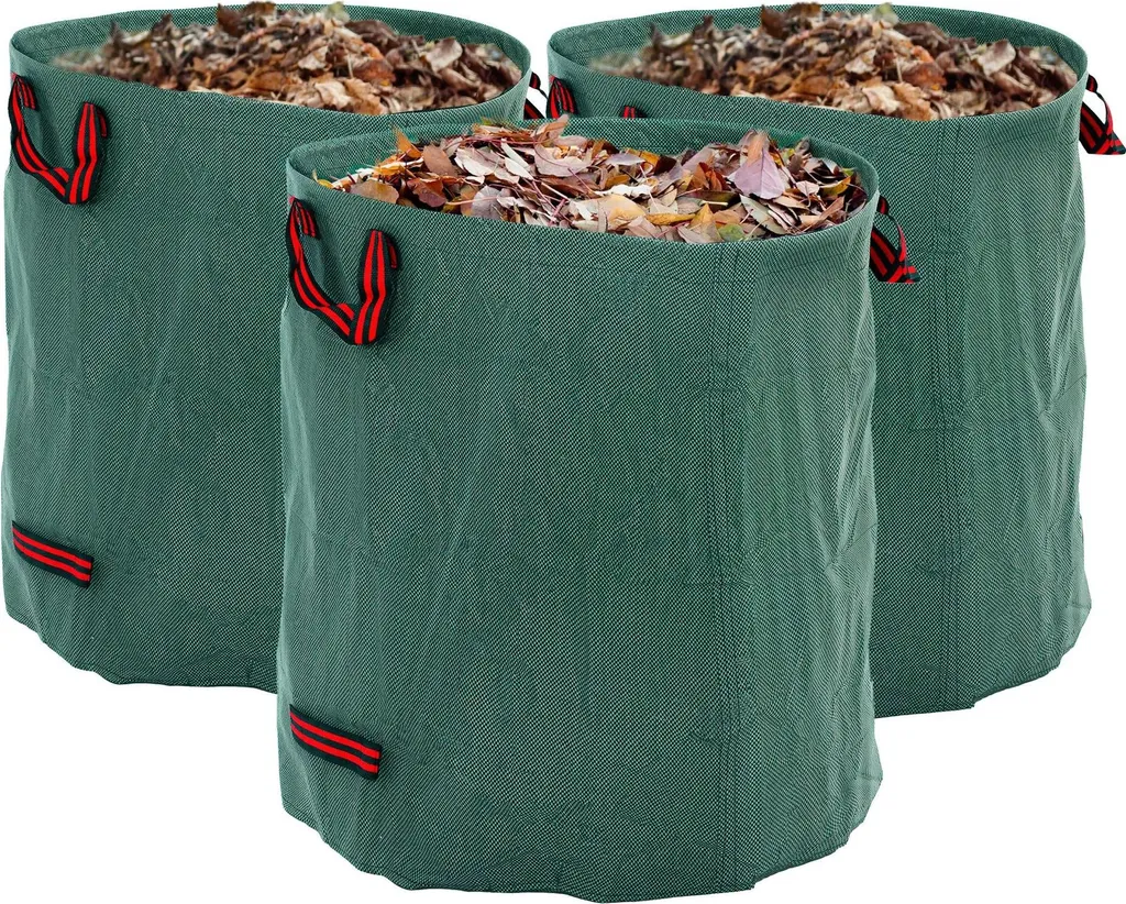 Lot de 3 sacs de jardin 272 L pliables avec poignées de transport renforcées