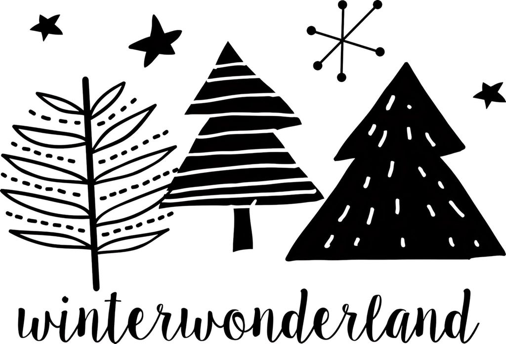 HEYDA Stempel Weihnachten Winterwonderland Holz matt Produktbild 