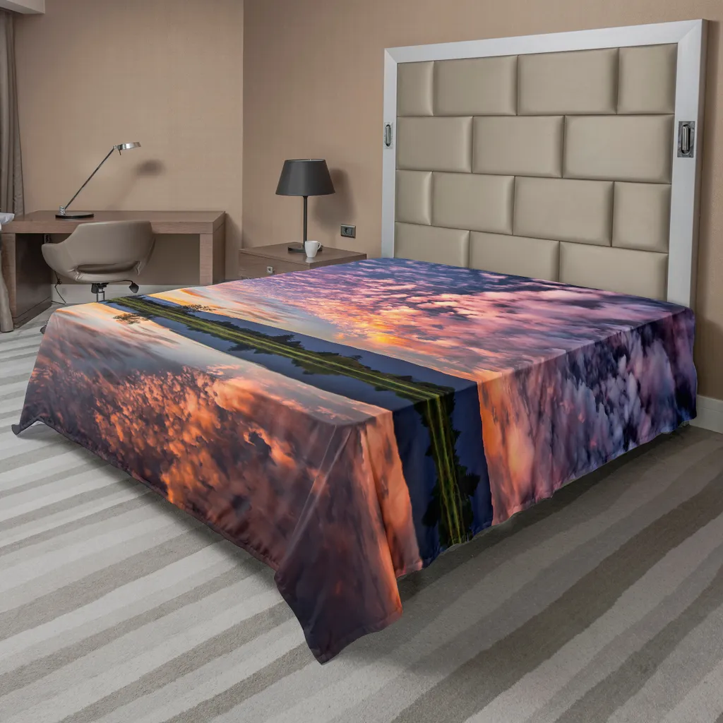 Drap de lit bleu ultra doux motif Reflet Magique, confort supérieur
