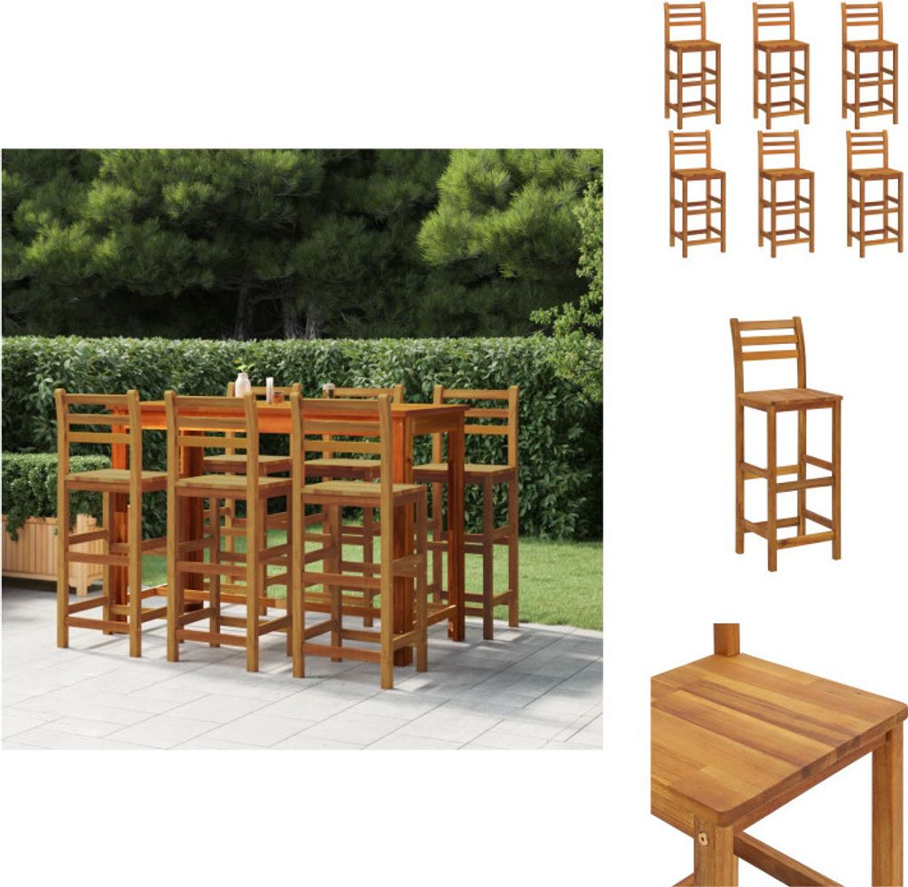vidaXL Barhocker 6 Stk. Massivholz Akazie - Gartenstühle