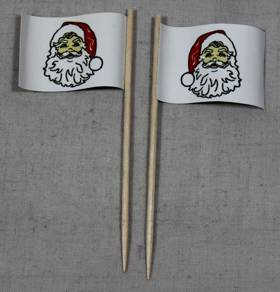 Party-Picker Flagge Weihnachten 4 Weihnachtsmann Papierfähnchen in Spitzenqualität 25 Stück Beutel