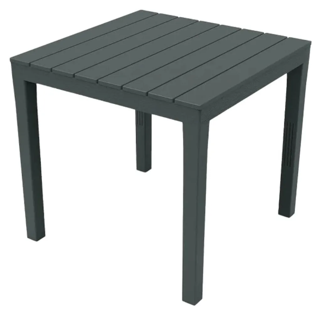 Table de balcon carrée 78x78 cm noire idéale pour repas en extérieur