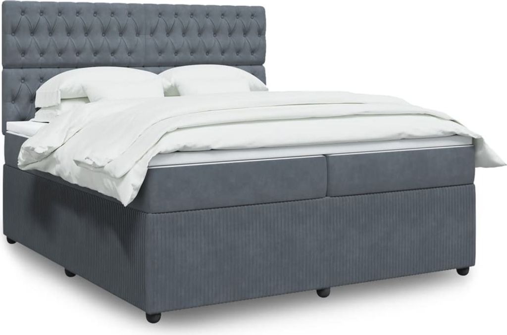 Maison Exclusive - Boxspringbett mit Matratze Dunkelgrau 200x200 cm Samt
